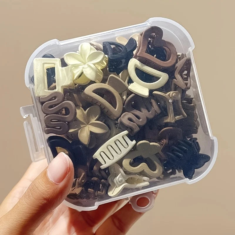 Beige Small Clips, Mixed Pack for Girls
