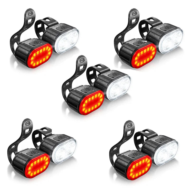 Rechargeable LED Bike Light Set, Headlight and Taillight