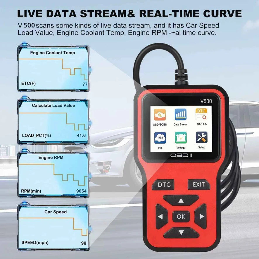 V500 OBD2 Scanner Car Diagnostic Tool with Color Screen