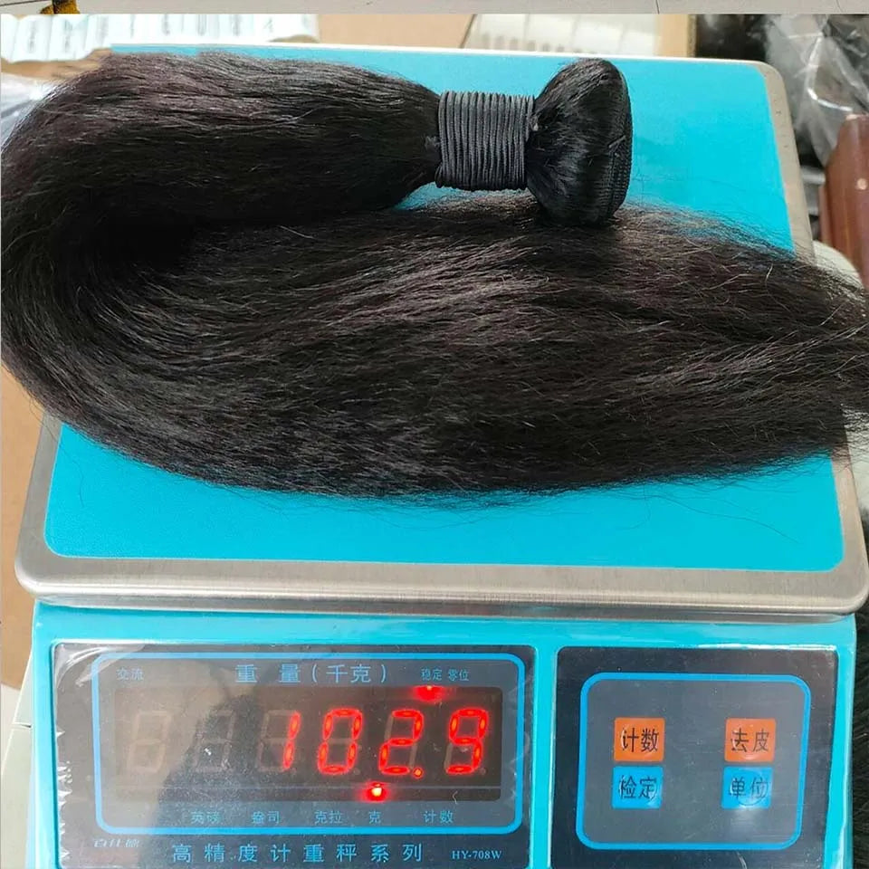 Brazilian Kinky Straight Human Hair Bundles 30 Inch Virgin Hair 4 Pcs