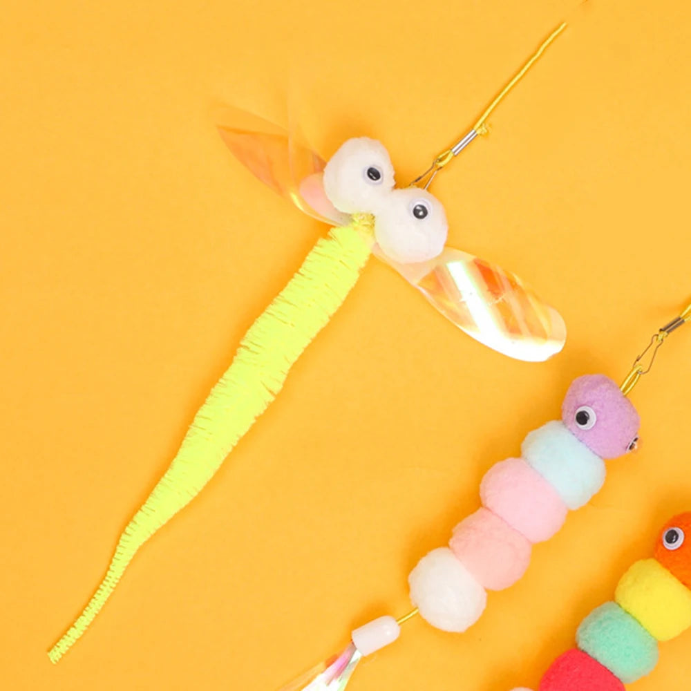 Hanging Elastic Rope Feather Cat Toy lifestyle view