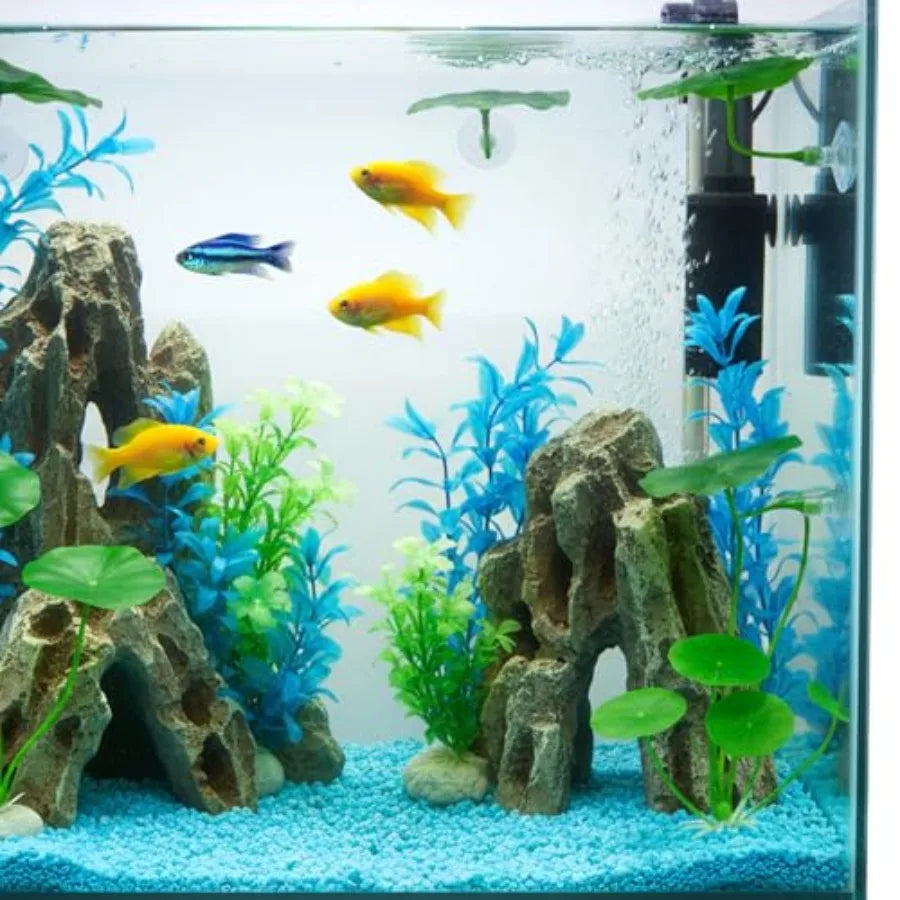 3 Pcs Green Plastic Betta Leaf Hammock for Aquarium with Suction Cup