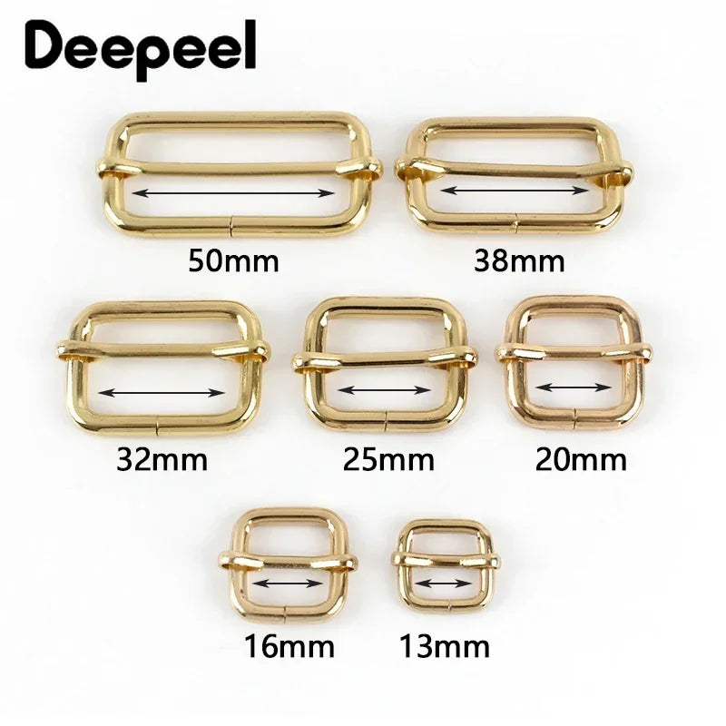 5Pcs 13-50mm Metal Tri-glide Slider Buckle Roller Pin Clasp for Handbag Strap Belt Adjus detail view