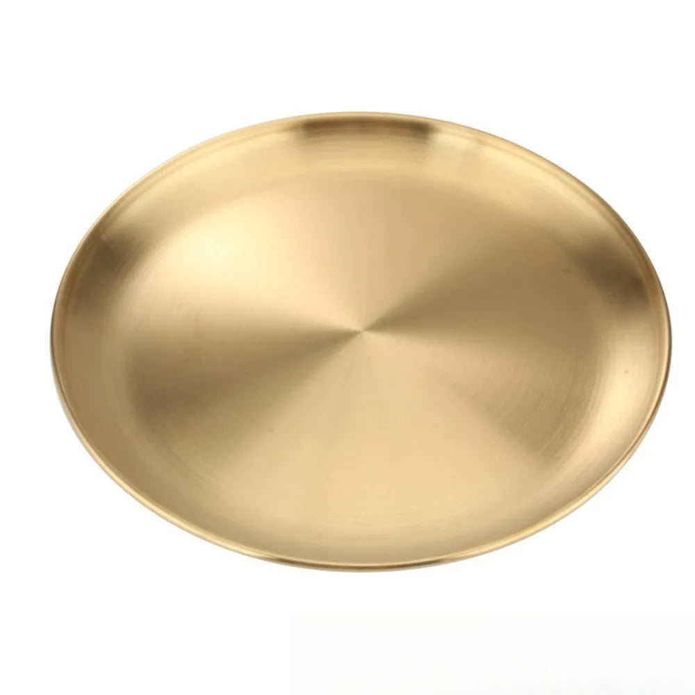 Stainless Steel Travel Plate Lightweight Rust Proof Outdoor Dinnerware