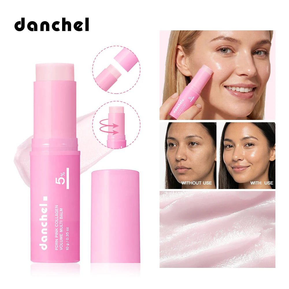 PDRN Pink Collagen Volume Multi Balm Stick for Cheeks Eyes Lips Neck