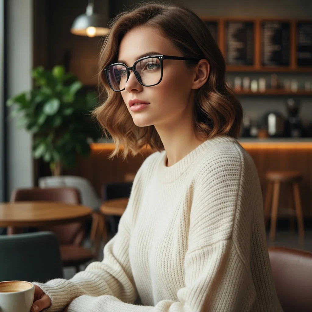 Minimalist Square Blue Light Blocking Glasses Personality Rivets Plain Face Slimming Unisex Clear Gl