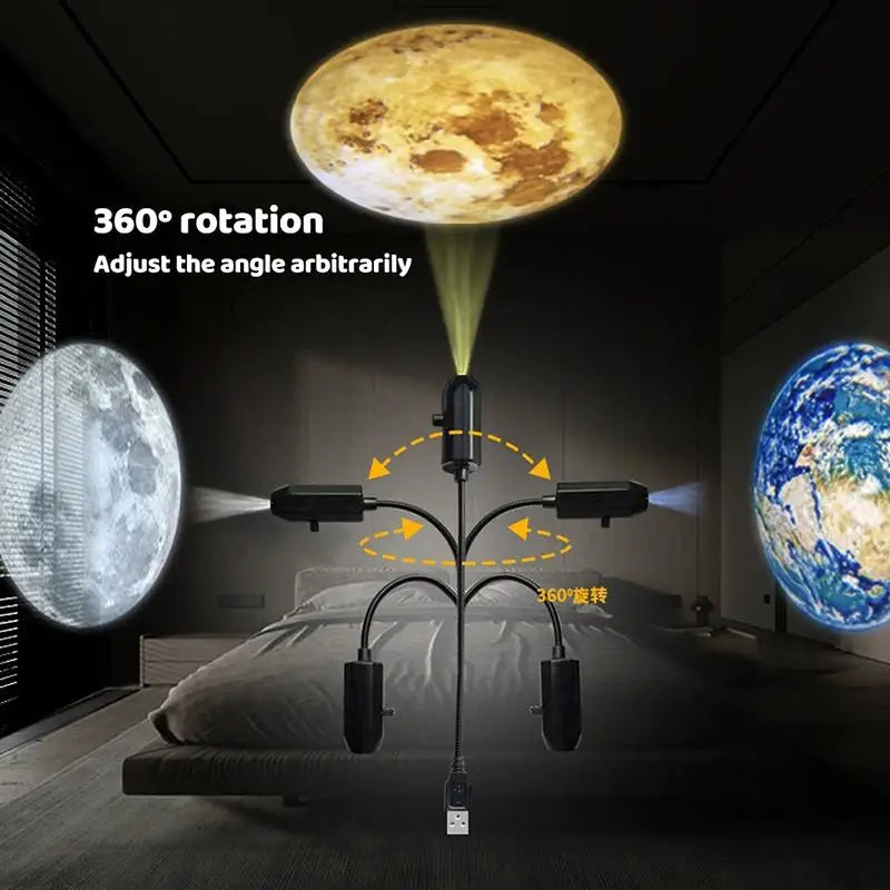 New-Romantic Galaxy Star Projector Portable USB LED Night Light Sleep Atmosphere close-up view