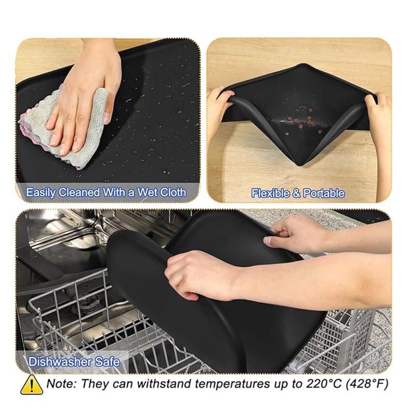 3-Color Available Pet Meal Mats, Made of Silicone, Soft and Easy to Clean, Cat Feeding Mats, Square Feeding Mats for Eating
