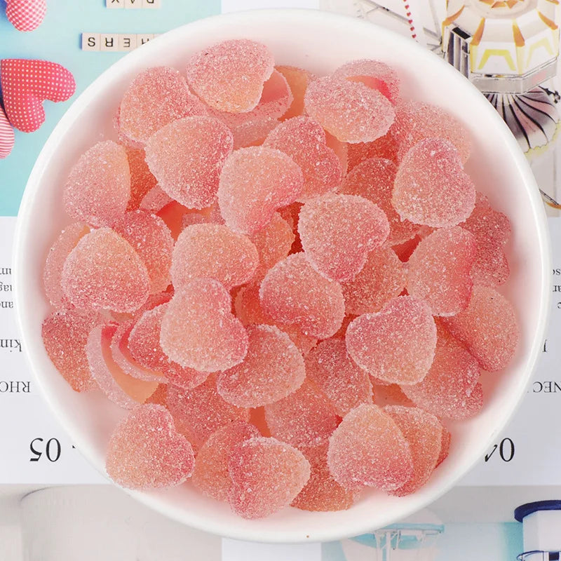 10pcs 3D Gummy Heart Nail Art Charms
