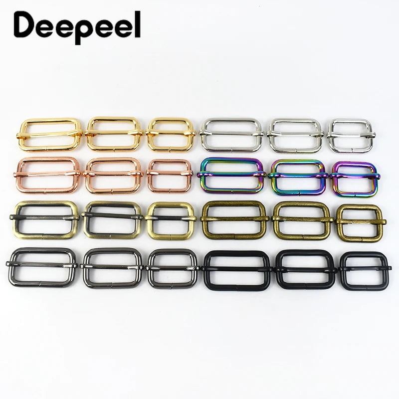 5Pcs 13-50mm Metal Tri-glide Slider Buckle Roller Pin Clasp for Handbag Strap Belt Adj close-up view