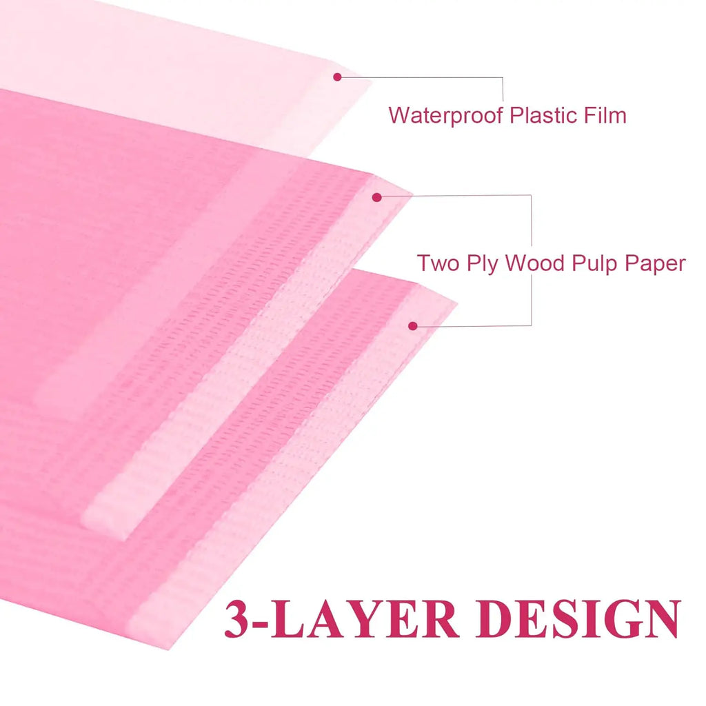 20 Pcs 3-Ply Disposable Nail Table Towels Mat / Nail Pad - Purple, 13" X 18" Disposable Dental Bibs / Dentist Bibs & Tray Covers
