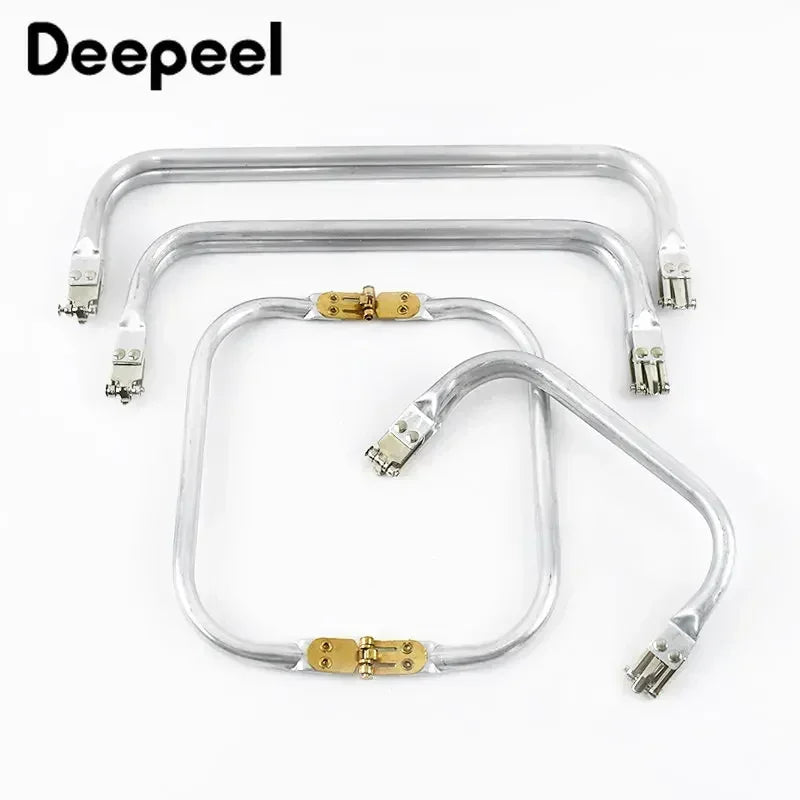 Deepeel 15-30cm Metal Internal Kiss Clasp Purse Frame Cloud Bag Rectangle Pipe Clamps alternate view