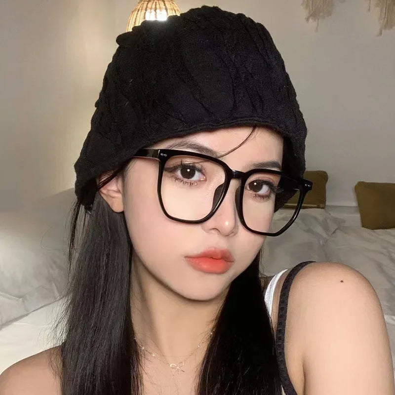 Minimalist Square Blue Light Blocking Glasses Personality Rivets Plain Face Slimming Uni detail view