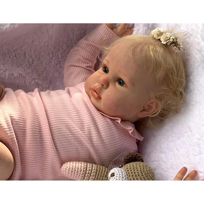 60CM Ellie Reborn Baby Doll Toddler Newborn Doll Princess Girl Lifelike Soft Touch 3D close-up view