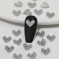 Silver Star Nail Charms With Rhinestones 3D Alloy Heart Y2K Charms For Acrylic Nails