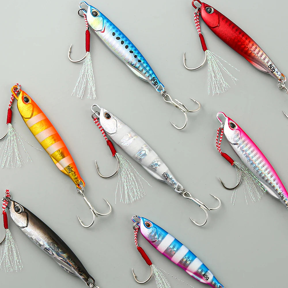 Metal Cast Jig Spoon Sea Bass Fishing Lure