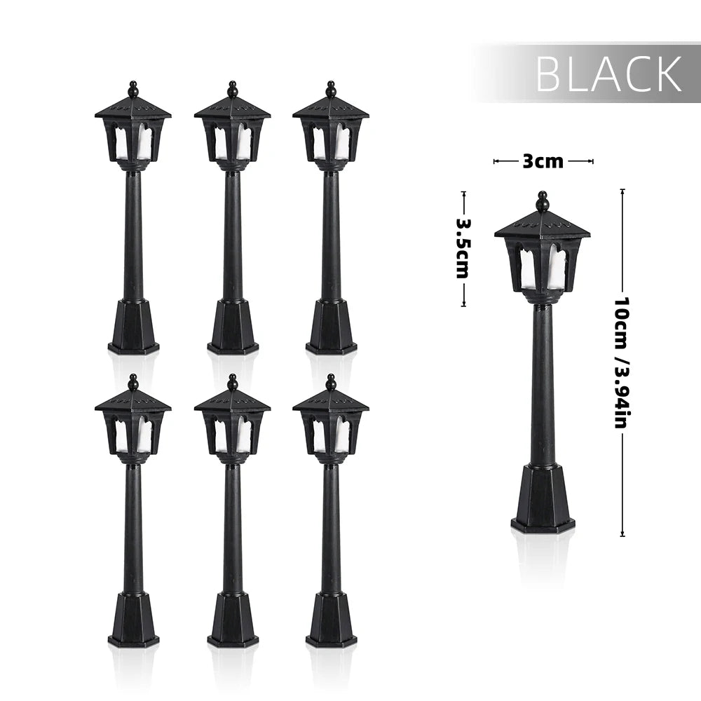 Miniature Street Lamp Plastic Model Lights 6/12pcs