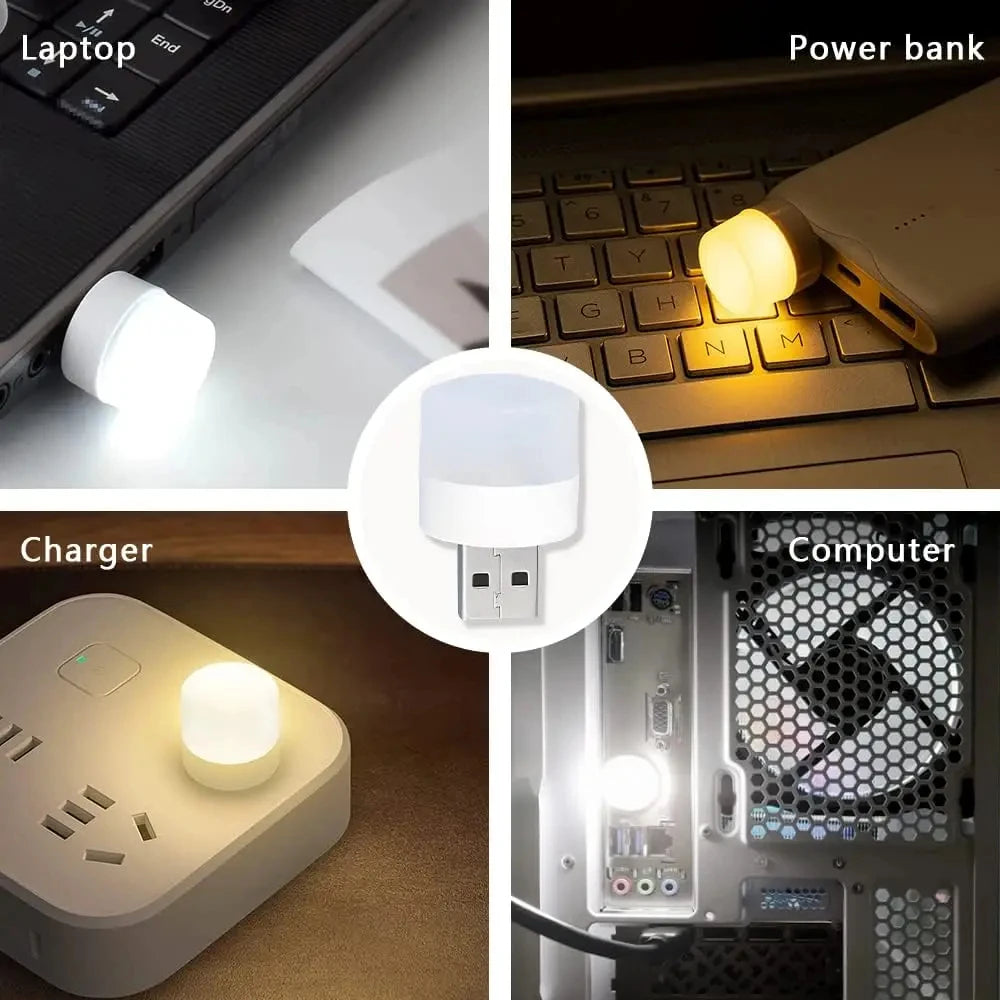 USB Mini LED Night Light Round Reading Lamp lifestyle view