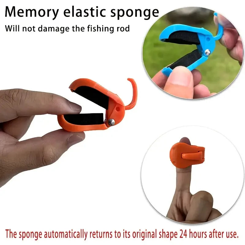 2pcs Quick-Attach Fishing Rod Clip - Tool-Free 1-Hand Holder for 2-Piece Freshwater Rods, Secure Grip Tackle Organizer