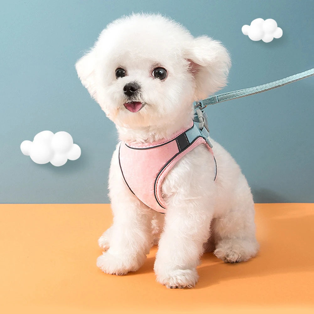 Cat Dog Harness Leash Reflective Pet Vest Harness With Anti-Escape Design Soft With Leads For Outdoor Walking Pet Accessories