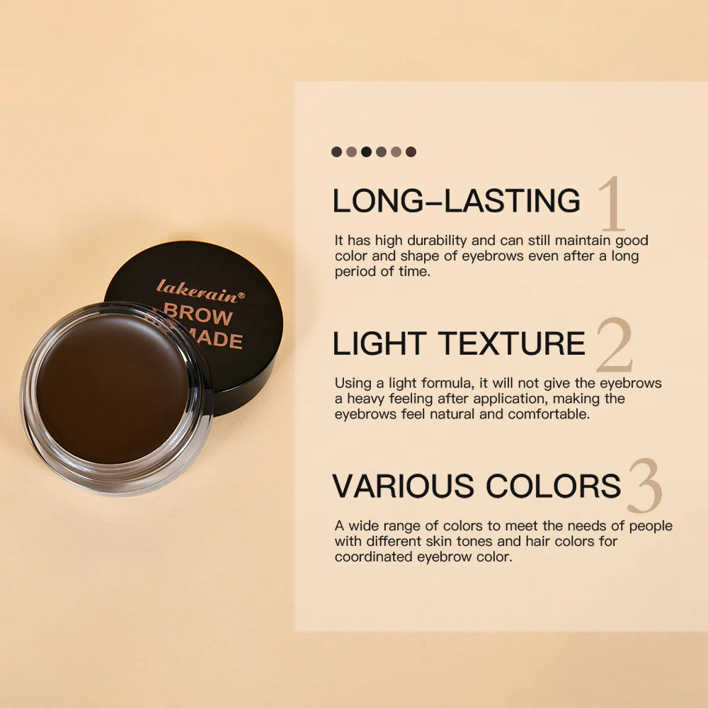 Long-lasting Eyebrow Enhancer Waterproof 3D Natural Eye Brow Pomade Gel With Brush