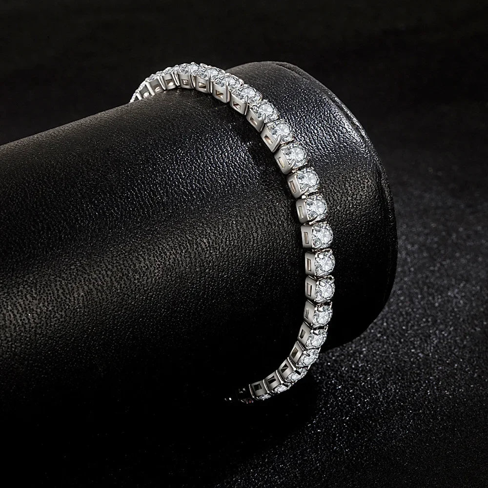 S925 Sterling Silver Zirconia Tennis Bracelet Women 4mm alternate view