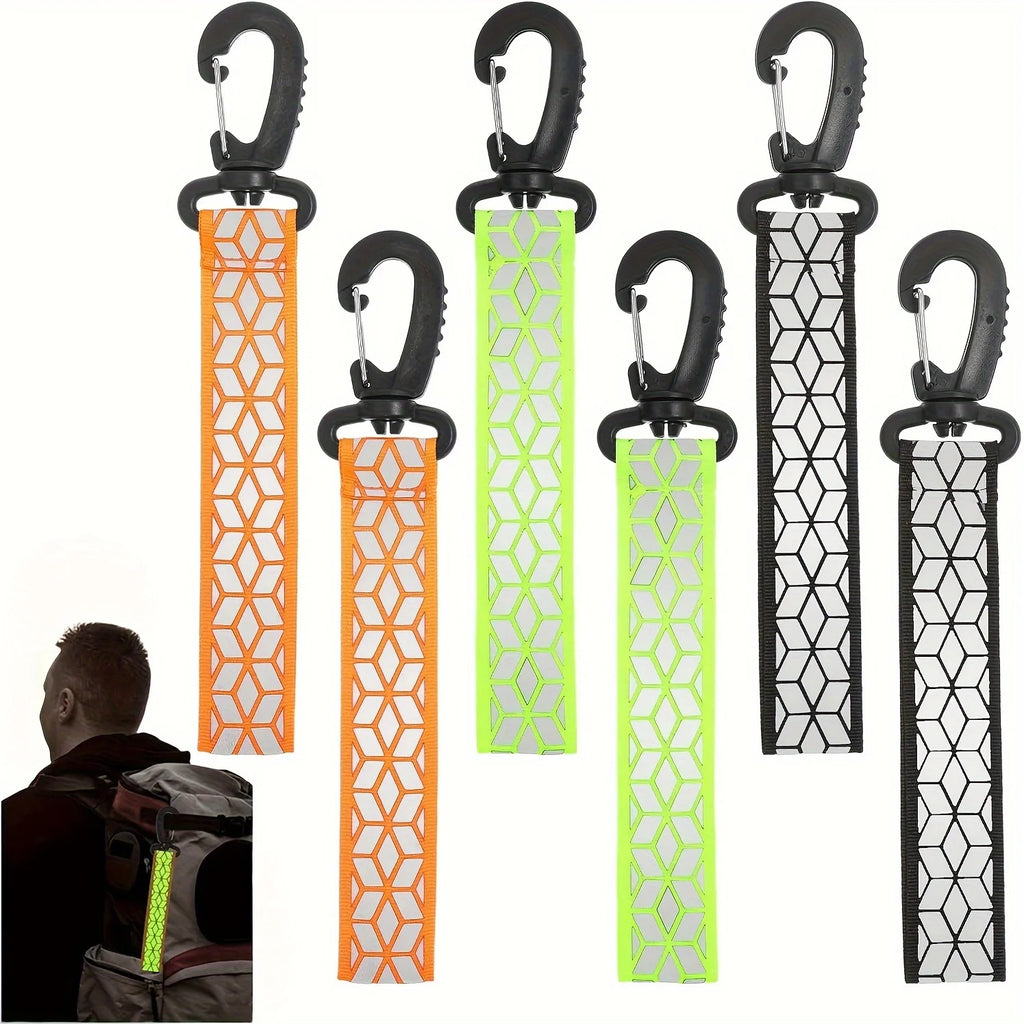 2PCS High Visibility Reflective Keychain - Double-sided Safety Strip, Suitable for Night Running and Cycling