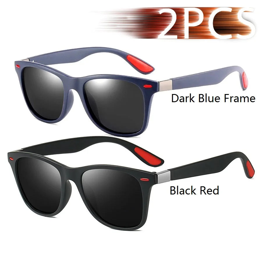 1-2-3PCS Fashion Vintage Square Unisex Driving Fishing Sunglasses Men Women Luxury Brand detail view