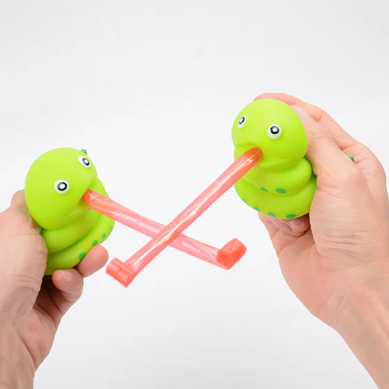 Squishy Fidget Squeeze Toys Creative Novelty Frog Dinosaur Sticking Tongue Out Funny alternate view