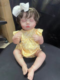 49cm Full Body Vinyl Reborn Doll Loulou with Rooted Hair Newborn Baby 3D Painted Sk additional angle