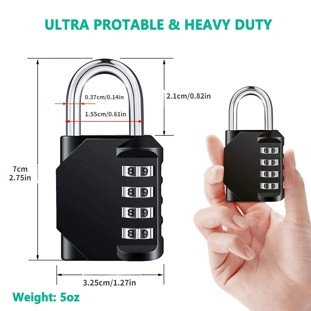 Resettable 4 Digit Combination Padlock Waterproof Heavy Duty detail view