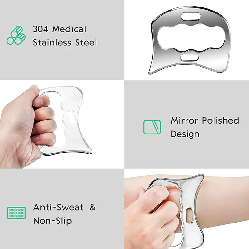 Fascia Scraper Stainless Steel Gua Sha Physical Therapy Scraping Tool Great Soft Tissue Mobilization Tool Reduce Muscle Soreness