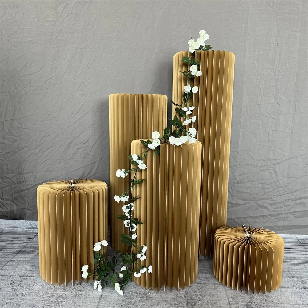 Cylindrical Paper Folding Wedding Flower Road Ornament Decoration