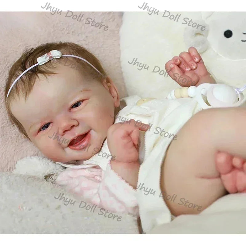 19inches Emmy Reborn Painted Doll Kits Soft Vinyl Reborn Baby Dolls Accessories DIY Re close-up view