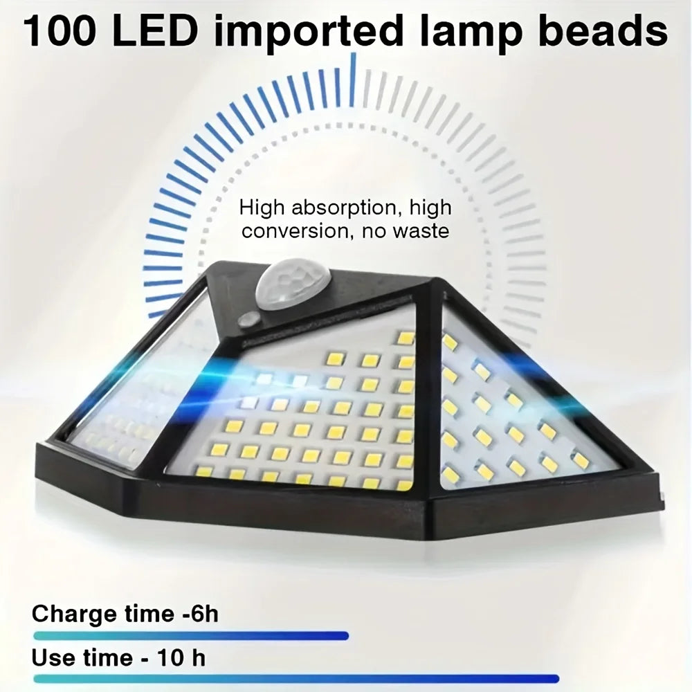 100LED Solar Flood Light Motion Sensor Waterproof for Garden Patio Garage