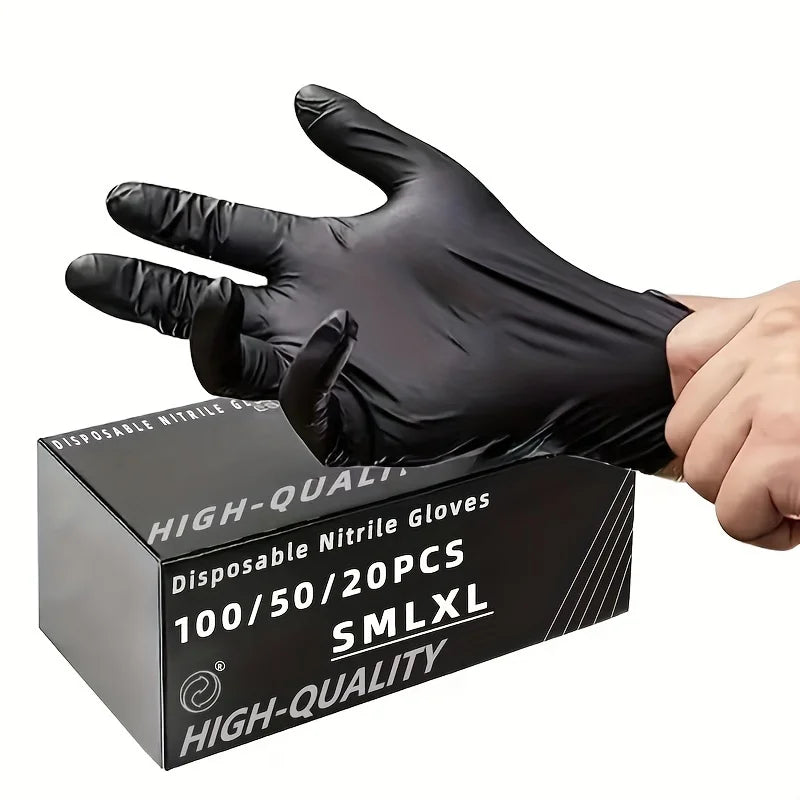 Black Nitrile Gloves Disposable Thickened Waterproof Cleaning Gloves