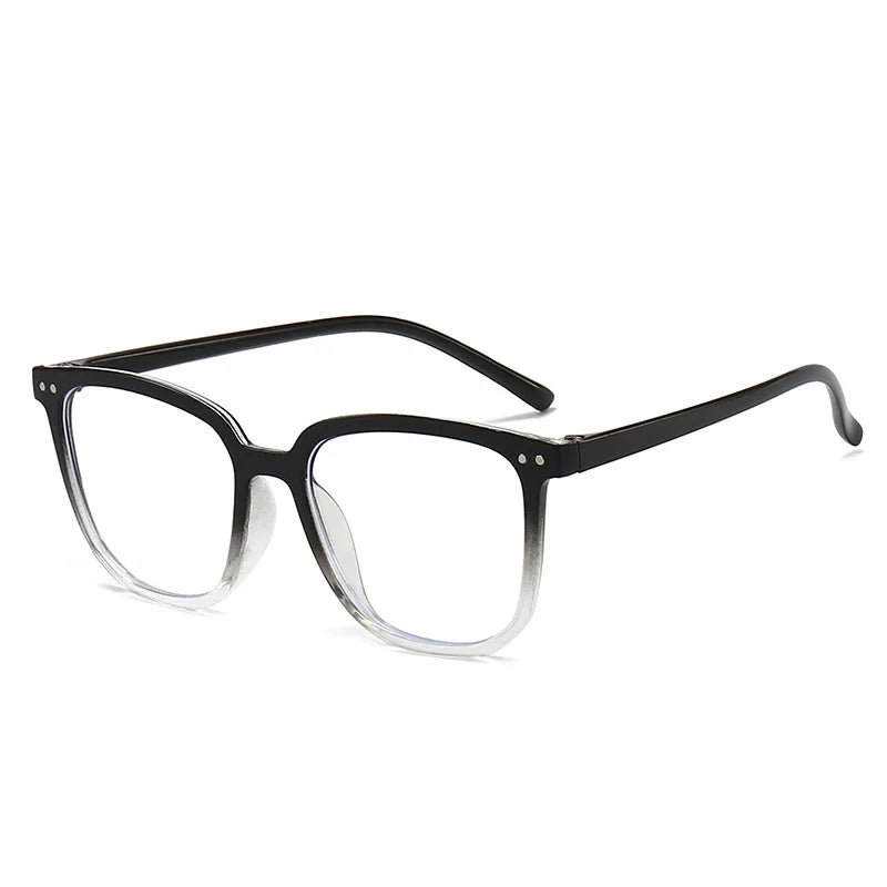 Minimalist Square Blue Light Blocking Glasses Personality Rivets Plain Face Slimming alternate view