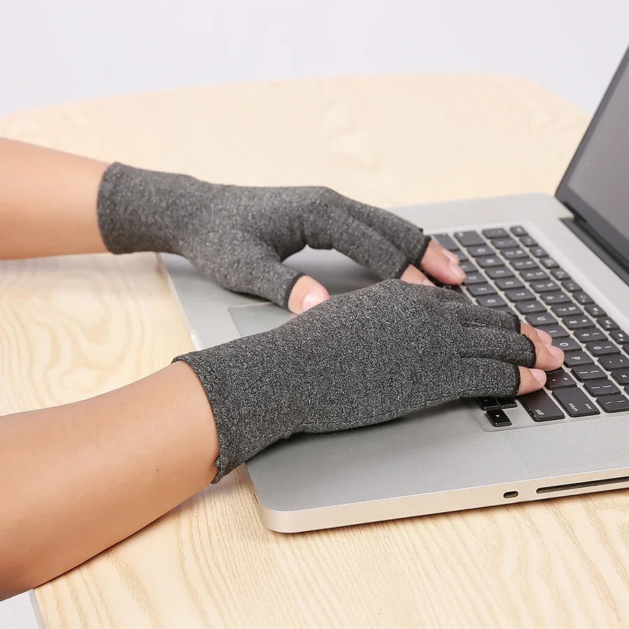 Compression Knit Gloves Cotton Wrist Support Hand Brace close-up view