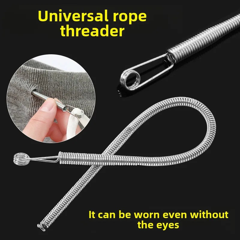 Bendable Spring Drawstring Threader Clip Pants Hoodies Elastic Band Lace Cord Flexible Drawstring Th