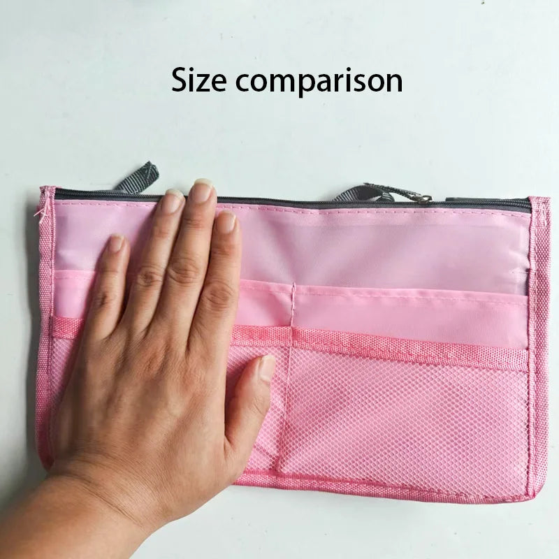 Nylon Makeup Bag Travel Toiletry Bag Double Zipper detail view