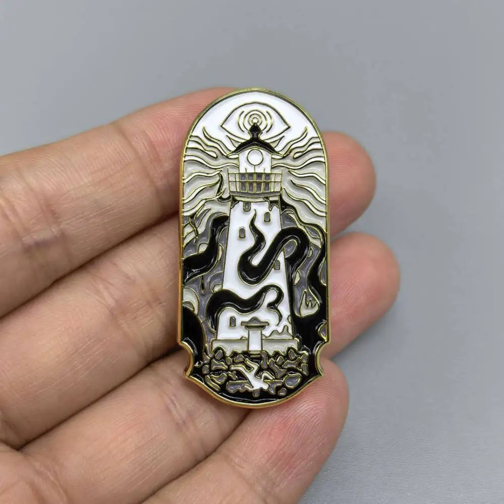 Lighthouse and Kraken Badge Brooch Zinc Alloy Enamel Pin