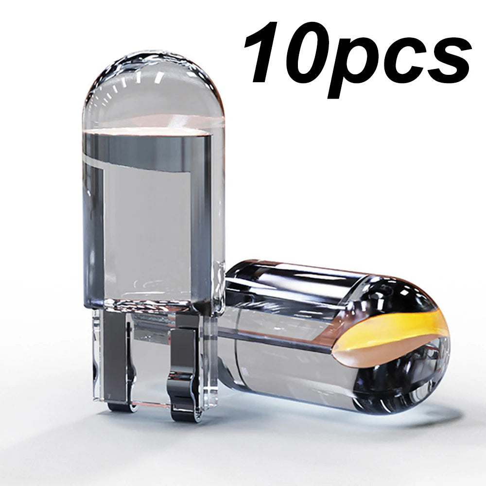 T10 LED Car Bulbs 12V COB White Ice Blue Yellow 10-Pack
