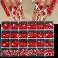 1 Box 3D Nail Diamond Kit, 24 AB Crystal Gem Grids, Multi-Shaped Nail Art