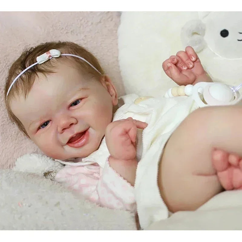 Realistic 19inch Reborn Doll Kit Emmy - Soft Vinyl Painted Unfinished DIY Baby Doll Ac close-up view