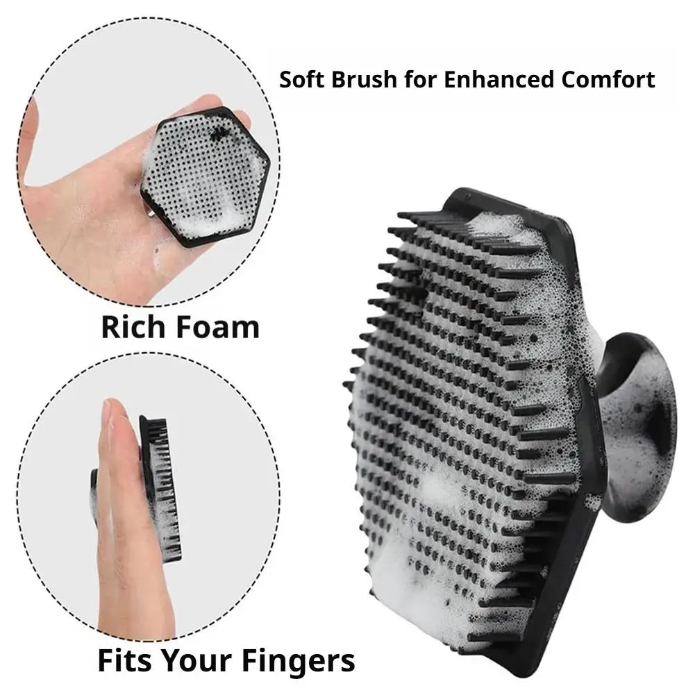 Portable Hexagonal Silicone Facial Cleansing Brush, Soft Exfoliating Face Scrubber for close-up view