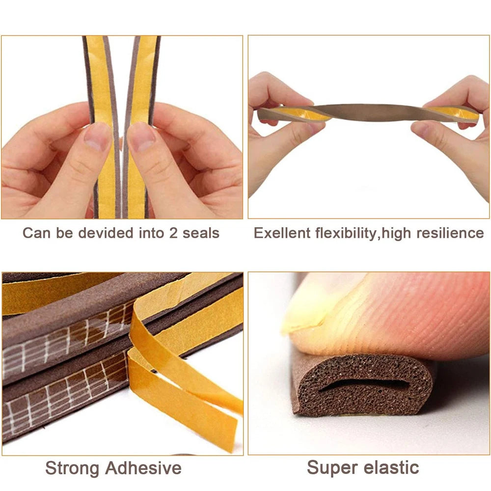 EPDM Rubber Self-Adhesive Door Window Weather Seal Strip 5M 10M lifestyle view