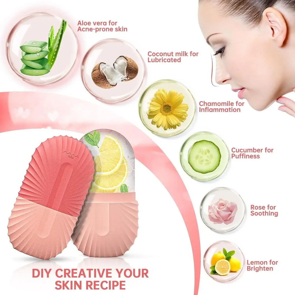 Ice Facial Roller Skin Care Beauty Lifting Contouring Tools Ice Cube Trays Ice Globe B close-up view