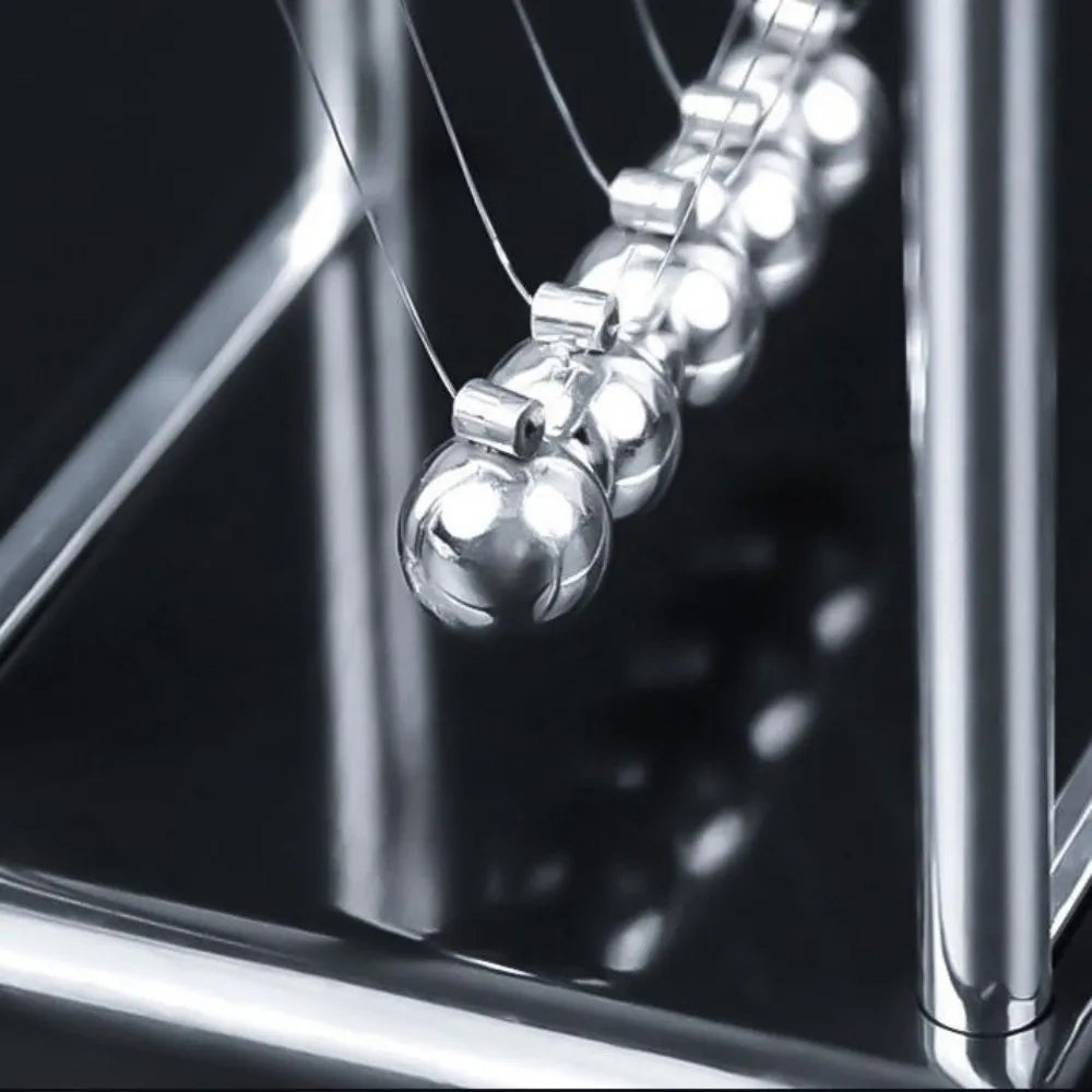 Newton's Cradle Balance Steel Ball Teaching Supplies Physics Science Pendulum Desktop close-up view
