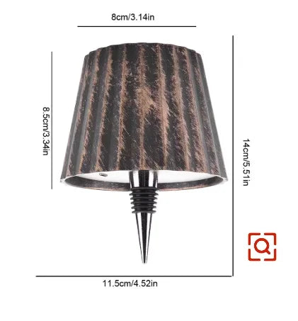 Lampe De Table En Forme De Bouteille Sans Fil, Commande Tactile, 3 Couleurs, Gradation close-up view