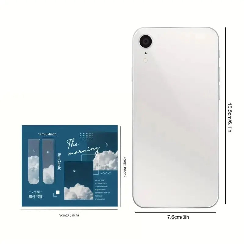 2pcs Forest Landscape Magnetic Bookmark For Pages Books Readers close-up view